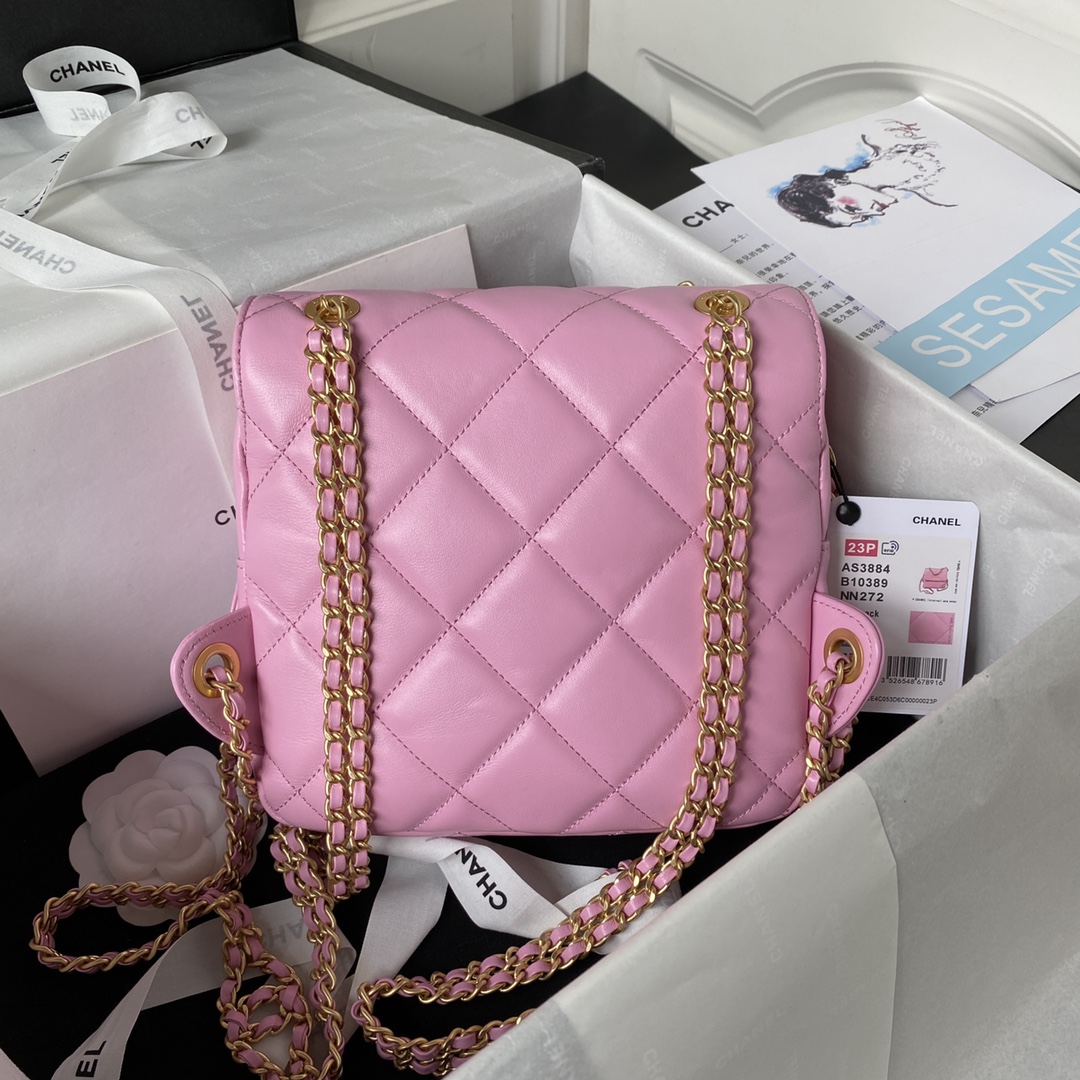 Lambskin Mini Backpack AS3884 Pink